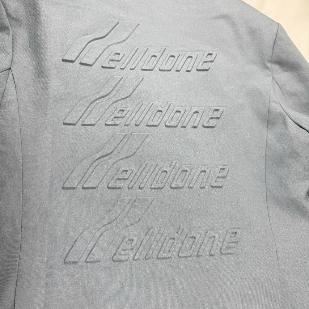 We11done Embossed Logo Double Blazer Jacket Unisex M Sky Blue Oversized Korea